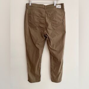 BRAX Feel Good Mary S Style Cropped Pants 5 Pocket Lightweight Tan Office Casual